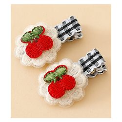 Babyhug Cute Hair Clips for Baby Girls - Red & White