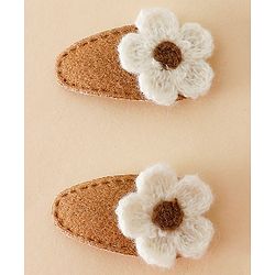 Babyhug Fashion Snap Hair Clips - Brown