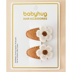 Babyhug Fashion Snap Hair Clips - Brown