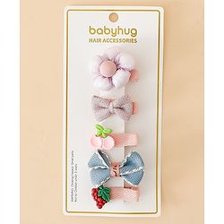 Babyhug Adorable Bow Blossom Hair Clip - Pink&Blue