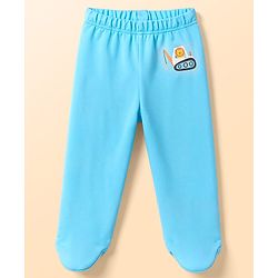 Babyhug 100% Cotton Interlock Knit Striped Animal Printed Bootie Leggings Pack of 3 - Sky
