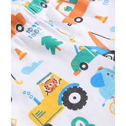 Babyhug 100% Cotton Interlock Knit Striped Animal Printed Bootie Leggings Pack of 3 - Sky