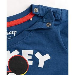 Babyhug Disney 100% Cotton Knit Full Sleeves T-Shirt & Pyjama Night Suit With Micky Mouse Graphic - Multicolor