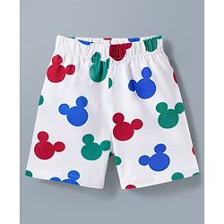 Babyhug Disney Single Jersey Knit Half Sleeves T-Shirt & Shorts Night Suit With Mickey Mouse Graphics Pack of 2 - Multicolor