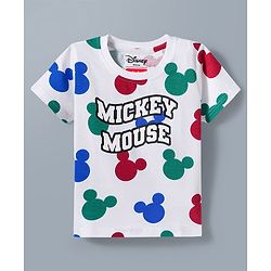 Babyhug Disney Single Jersey Knit Half Sleeves T-Shirt & Shorts Night Suit With Mickey Mouse Graphics Pack of 2 - Multicolor