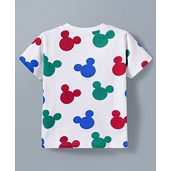 Babyhug Disney Single Jersey Knit Half Sleeves T-Shirt & Shorts Night Suit With Mickey Mouse Graphics Pack of 2 - Multicolor