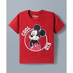 Babyhug Disney Single Jersey Knit Half Sleeves T-Shirt & Shorts Night Suit With Mickey Mouse Graphics Pack of 2 - Multicolor