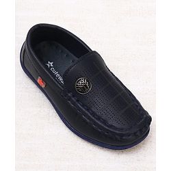 Cute Walk by Babyhug Slip On Formal & Party Wear Shoes With Applique - Navy Blue