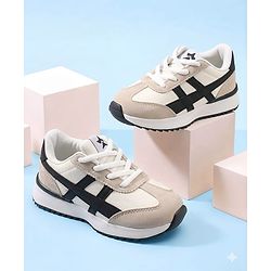 Cute Walk by Babyhug Lace Up Solid Sneaker Shoes - Black