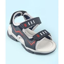 Cute Walk by Babyhug Velcro Closure Solid Sandals - Navy Blue