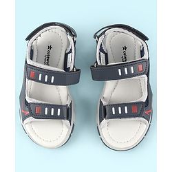 Cute Walk by Babyhug Velcro Closure Solid Sandals - Navy Blue