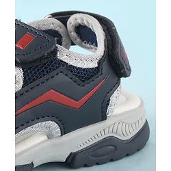 Cute Walk by Babyhug Velcro Closure Solid Sandals - Navy Blue