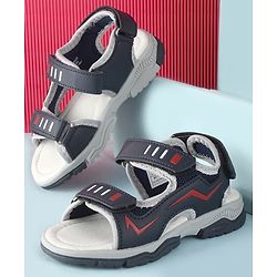 Cute Walk by Babyhug Velcro Closure Solid Sandals - Navy Blue