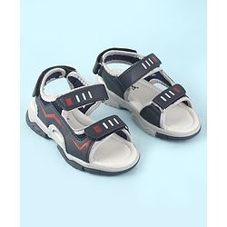 Cute Walk by Babyhug Velcro Closure Solid Sandals - Navy Blue