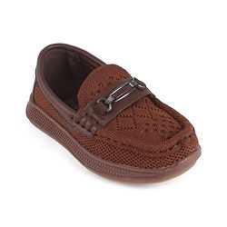 Cute Walk by Babyhug Slip On Formal & Party Wear Shoes With Applique -Brown