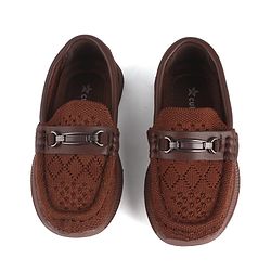Cute Walk by Babyhug Slip On Formal & Party Wear Shoes With Applique -Brown