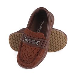 Cute Walk by Babyhug Slip On Formal & Party Wear Shoes With Applique -Brown