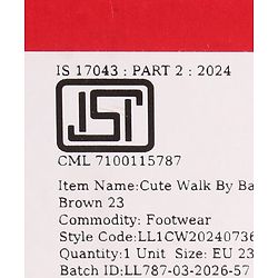 Cute Walk by Babyhug Slip On Formal & Party Wear Shoes With Applique -Brown