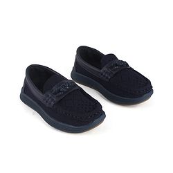 Cute Walk by Babyhug Slip on Formal & Party Shoes With Applique - Navy Blue