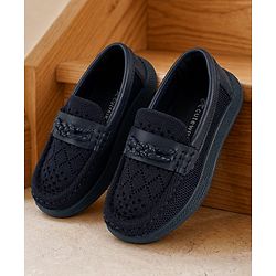 Cute Walk by Babyhug Slip on Formal & Party Shoes With Applique - Navy Blue