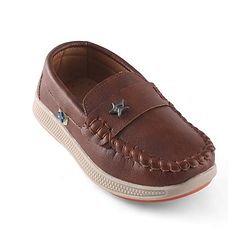 Cute Walk by Babyhug Slip On Party Wear Shoes With Star Applique - Black