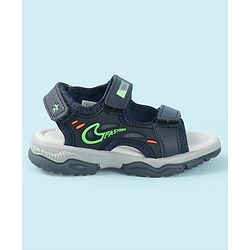 Cute Walk by Babyhug Velcro Closure Solid Sandal - Navy Blue