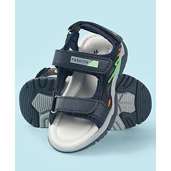 Cute Walk by Babyhug Velcro Closure Solid Sandal - Navy Blue