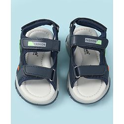 Cute Walk by Babyhug Velcro Closure Solid Sandal - Navy Blue
