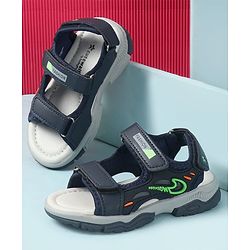 Cute Walk by Babyhug Velcro Closure Solid Sandal - Navy Blue