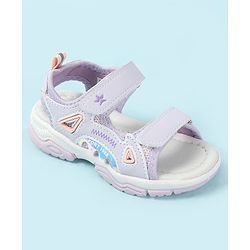Cute Walk by Babyhug Velcro Closure Solid Sandal - Purple