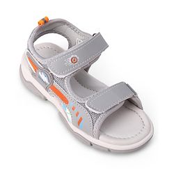 Cute Walk by Babyhug Velcro Closure Solid Sandal - Grey