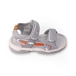 Cute Walk by Babyhug Velcro Closure Solid Sandal - Grey