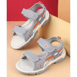 Cute Walk by Babyhug Velcro Closure Solid Sandal - Grey