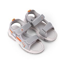 Cute Walk by Babyhug Velcro Closure Solid Sandal - Grey