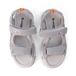 Cute Walk by Babyhug Velcro Closure Solid Sandal - Grey