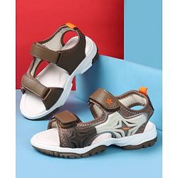 Cute Walk by Babyhug Velcro Closure Solid Sandal - Brown