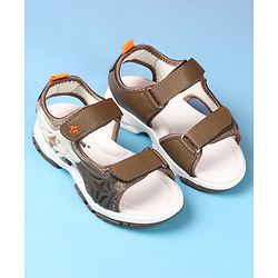 Cute Walk by Babyhug Velcro Closure Solid Sandal - Brown