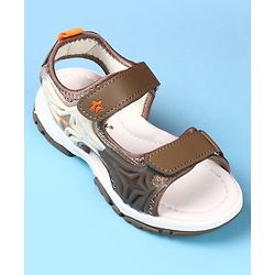Cute Walk by Babyhug Velcro Closure Solid Sandal - Brown