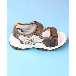 Cute Walk by Babyhug Velcro Closure Solid Sandal - Brown
