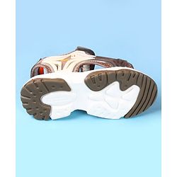 Cute Walk by Babyhug Velcro Closure Solid Sandal - Brown
