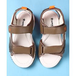 Cute Walk by Babyhug Velcro Closure Solid Sandal - Brown