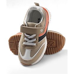 Cute Walk by Babyhug Velcro Closure Sneaker Shoes With Star Applique - Black