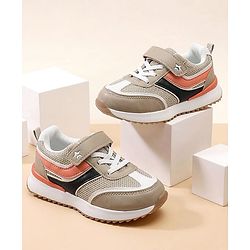 Cute Walk by Babyhug Velcro Closure Sneaker Shoes With Star Applique - Black