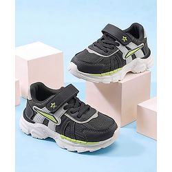 Cute Walk by Babyhug Velcro Closure Sneaker Shoes With Star Applique - Grey
