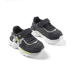 Cute Walk by Babyhug Velcro Closure Sneaker Shoes With Star Applique - Grey