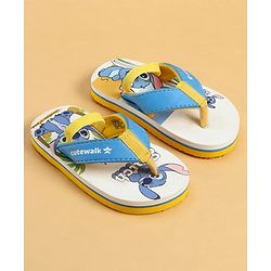 Cute Walk by Babyhug Disney Back Strap Closure Flip Flops With Stitch Print - Blue