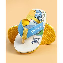 Cute Walk by Babyhug Disney Back Strap Closure Flip Flops With Stitch Print - Blue