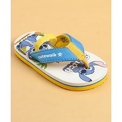 Cute Walk by Babyhug Disney Back Strap Closure Flip Flops With Stitch Print - Blue
