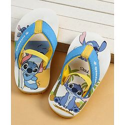 Cute Walk by Babyhug Disney Back Strap Closure Flip Flops With Stitch Print - Blue