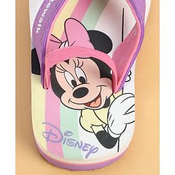 Cute Walk by Babyhug Disney Back Strap Flip Flops With Minnie Mouse Print - Purple & White